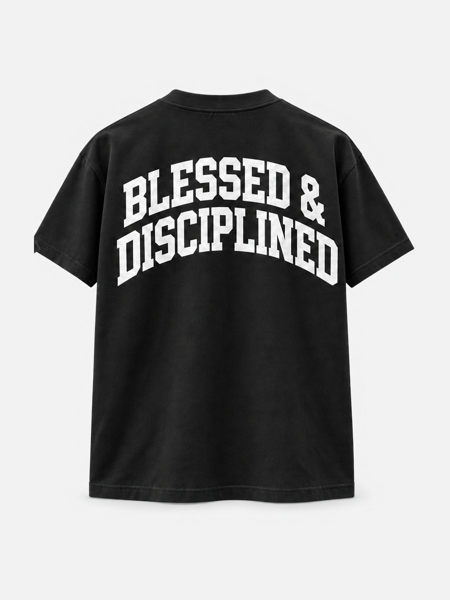 The Process Tee in black, back print